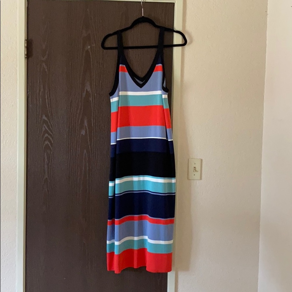 Halogen Women’s multi- colored striped maxi dress